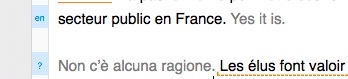 Capture d'écran du correcteur Antidote 9 présentant la nouvelle colonne d'identification des langues